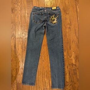 Baby Phat Y2K Low Rise Jeans Gold Plate Label 3 Cat Logo Pocket, Size 5